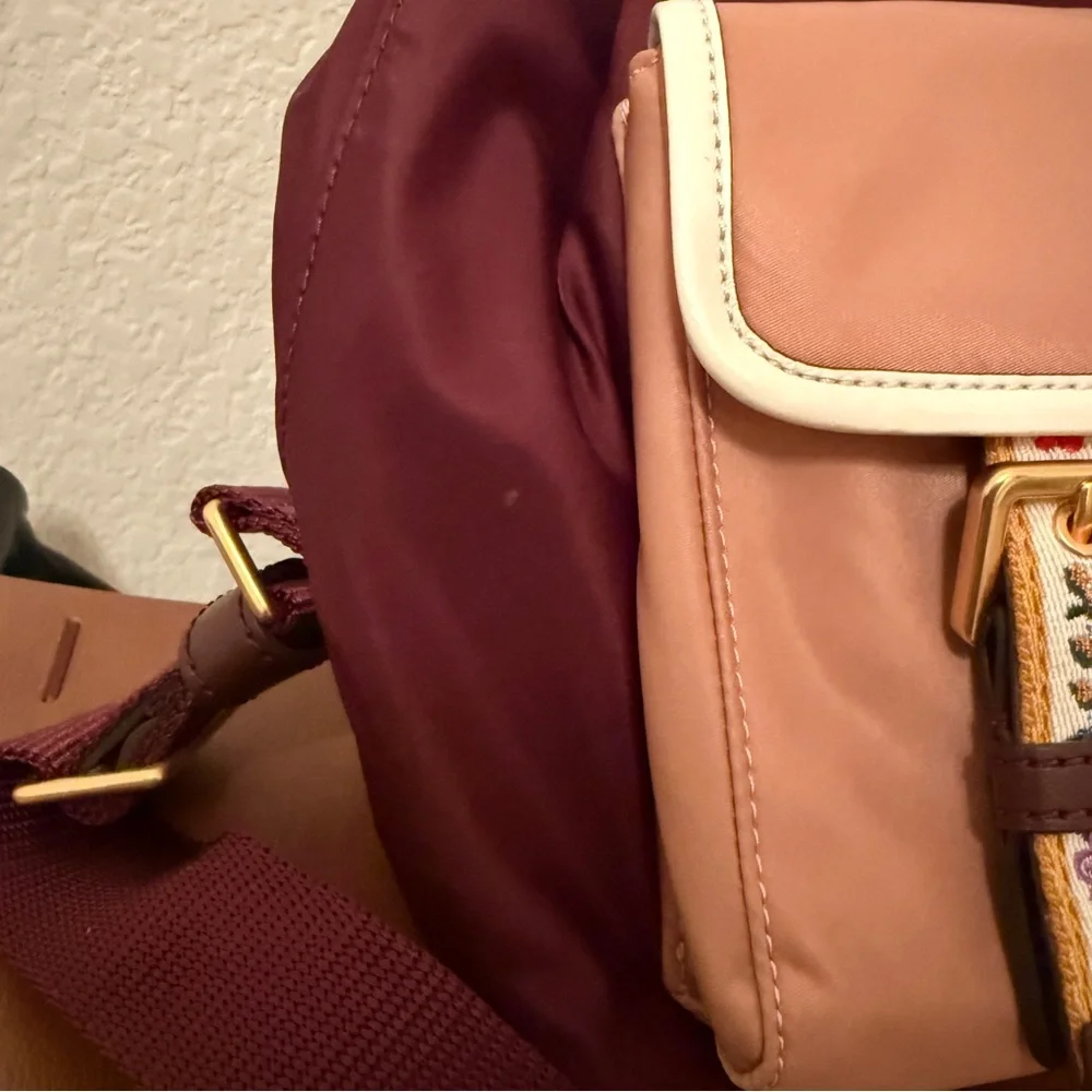 Tory Burch| EUC Burgundy and Pink Nylon Backpack - Picture 8 of 11